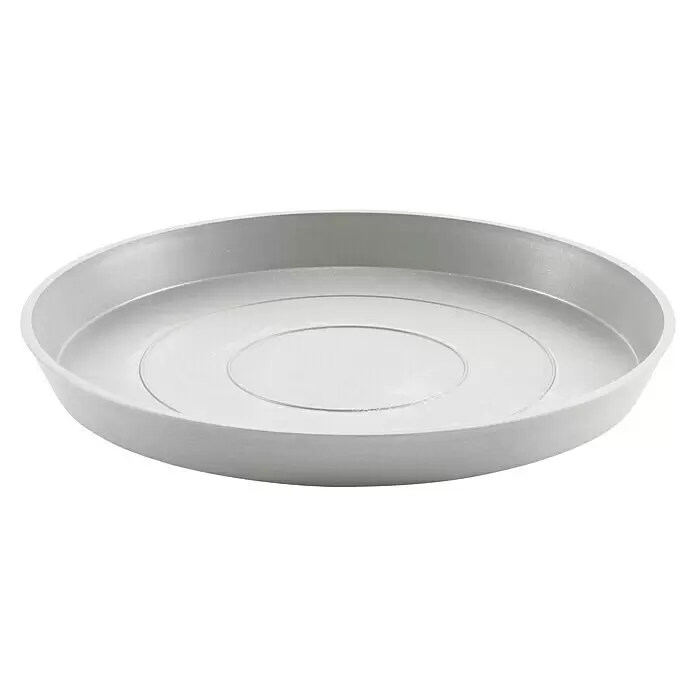 Ecopots Amsterdam Blumentopf-UntersetzerAußenmaß (Ø x H): 44,5 x 3,5 cm, Kunststoff, Weiß Grau