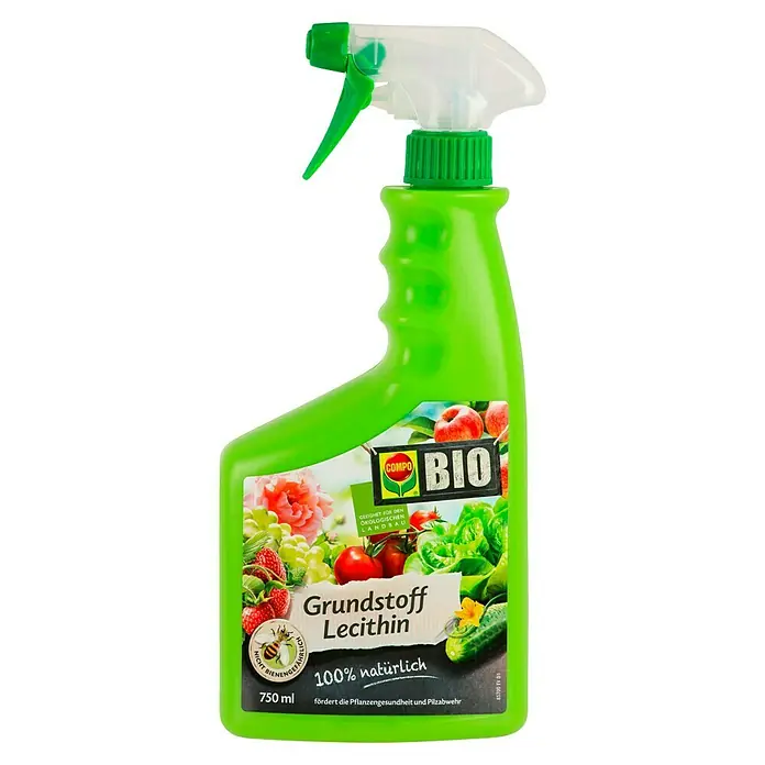Compo Bio Grundstoff Lecithin AF - 750 ml - Abbildung einer Sprühflasche COMPO Bio Grundstoff Lecithin, ein Produkt zur Förderung der Pflanzengesundheit und Pilzabwehr.