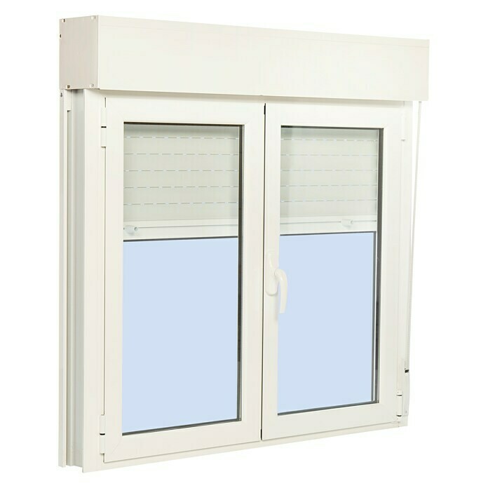 Ventana de PVC oscilobatiente con persiana color blanco de 100 x 100 cm -  Ventanas Aluminio o PVC