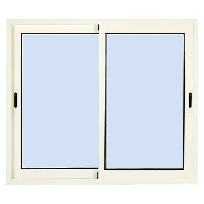 Solid Elements Ventana de aluminio corredera - 80 x 80 cm, Blanco - Una ventana corredera color crema con vidrios claros, que combina un diseño elegante con funcionalidad para espacios modernos.