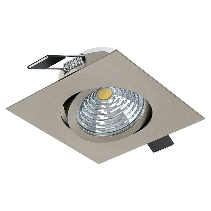 Eglo LED-Einbauleuchte SALICETO - Warmweiß, Nickel-matt, 8,8 x 8,8 x 4,2 cm - Quadratische Einbauleuchte in modernem Design mit LED-Technologie für eine effiziente Beleuchtung.