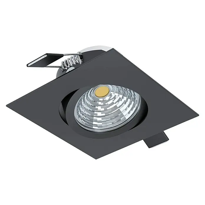 Eglo LED-Einbauleuchte SALICETO - 6 W, Warmweiß, 8,8 x 8,8 x 4,2 cm - Schwarzer quadratischer LED-Einbaustrahler für moderne Innenräume, der Helligkeit und Design vereint.