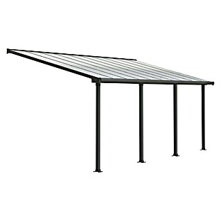 Palram – Canopia Terrassenüberdachung Olympia (B x T: 6,1 x 3 m, Anthrazitgrau, Polycarbonat, Transparent)