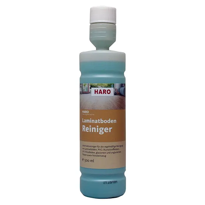 Haro Laminatreiniger Clean & Green active - 500 ml, Flasche - Haro Laminatboden Reiniger für Laminat-, PVC- und Vinylböden, Fliesen und Steinzeug. Für die regelmäßige Reinigung, 500 ml.