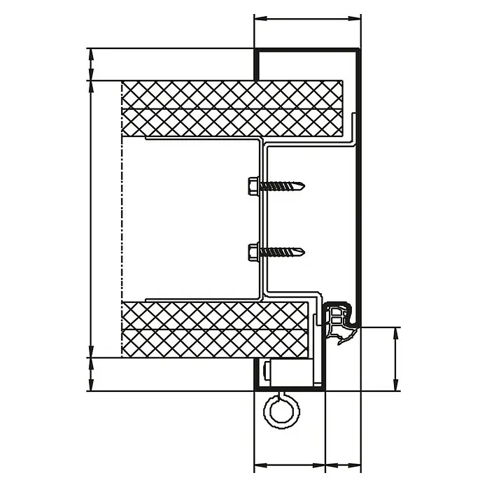 Hörmann Stahlzarge - 875 x 2.000 mm, Wandstärke: 100 mm - Detailaufnahme eines Fensterrahmens, der die Konstruktion und die Materialbeschaffenheit des Rahmens zeigt.