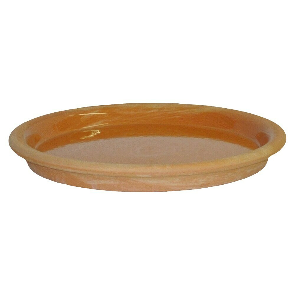 SUSTANIA Set Di 3 Sottovasi In Plastica, Diametro 34 Cm, Per Vasi Da 40 Cm, Colore Terracotta, Resistenti Ai Raggi UV, Made In Germany
