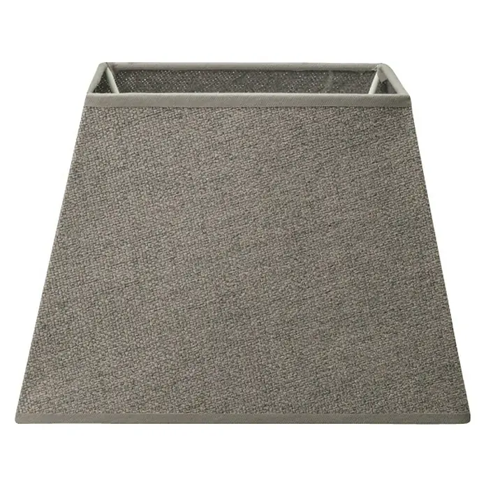 Home Sweet Home Lampenschirm Melrose - L x B x H: 14 x 20 x 14 cm, Hellgrau, Stoff, Eckig - Grauer, quadratischer Lampenschirm mit Textur. Die klare Form und das schlichte Design machen ihn zu einem modernen Hingucker.