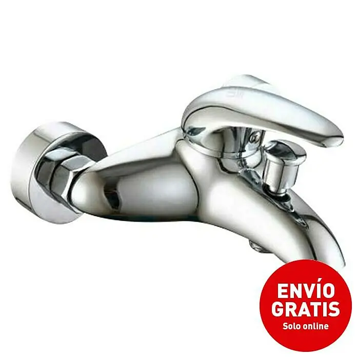 Universal de Grifería Tamesis Grifo monomando de bañera - Cromo, Brillante - Imagen de un elegante grifo de bañera cromado con monomando para un control preciso de la temperatura. Ideal para baños modernos.