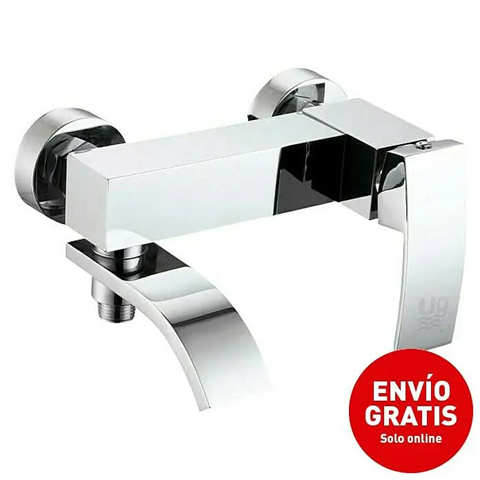 Universal de Grifería Obi Grifo monomando de bañera - Cromo, Brillante - Grifo cromado moderno y cuadrado para baño o cocina. Accesorio de alta calidad con acabado brillante y líneas limpias.