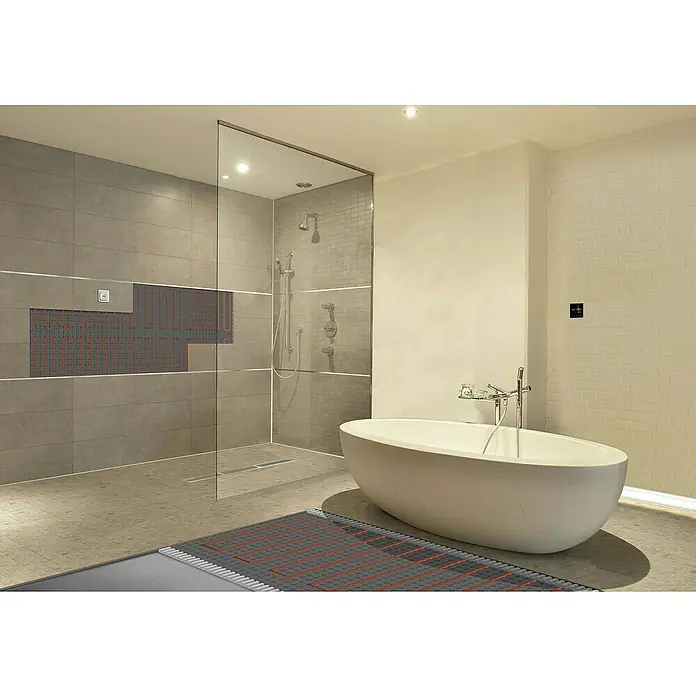 Jollytherm Fußbodenheizung Terra-Heat - B x L: 1 x 15 m, 1.650 W, Beheizbare Fläche: 10 m² - Boden- und Wandheizungssystem mit komfortabler Badewanne. Innovative Heiztechnologie für ein luxuriöses Badezimmererlebnis mit angenehmer Wärme.