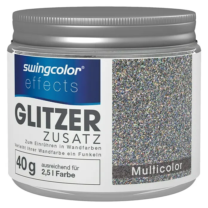 swingcolor effects Effektzusatz Glitzer-Zusatz - Multicolor, 40 g - Dose Swingcolor Glitzer Effekt Zusatz Multicolor zum Einrühren in Wandfarben, verleiht Wandfarbe funkelnden Effekt.
