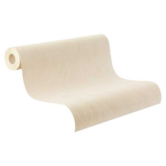 Rasch Vliestapete (Creme, 10,05 x 0,53 m, Uni)