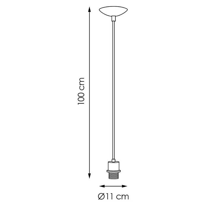 Home Sweet Home Pendelleuchte rund Basic - 10 W, Ø x H: 11 x 100 cm, Silber, E27 - Darstellung einer Pendelleuchte mit einer Länge von 100 cm und einem Durchmesser von 11 cm, ideal für modernes Interieur.