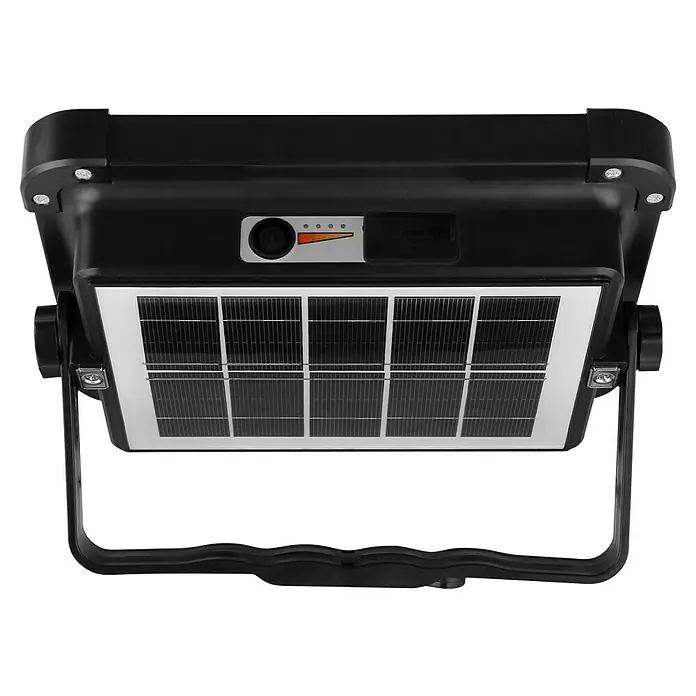 Globo Solar-LED-Strahler - 30 W, 2.000 lm, Lichtfarbe: Neutralweiß - Ein tragbarer Scheinwerfer mit Solarpanel und Griff. Ideal für den Einsatz im Freien und für Notfälle.