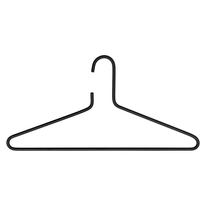 Spinder Design Kleiderbügel Senza 6 - Schwarz, Stahl - Schwarzer Kleiderbügel aus Metall, ideal zum Aufhängen von Kleidung im Schrank oder zur Präsentation in Geschäften. Robust und platzsparend.