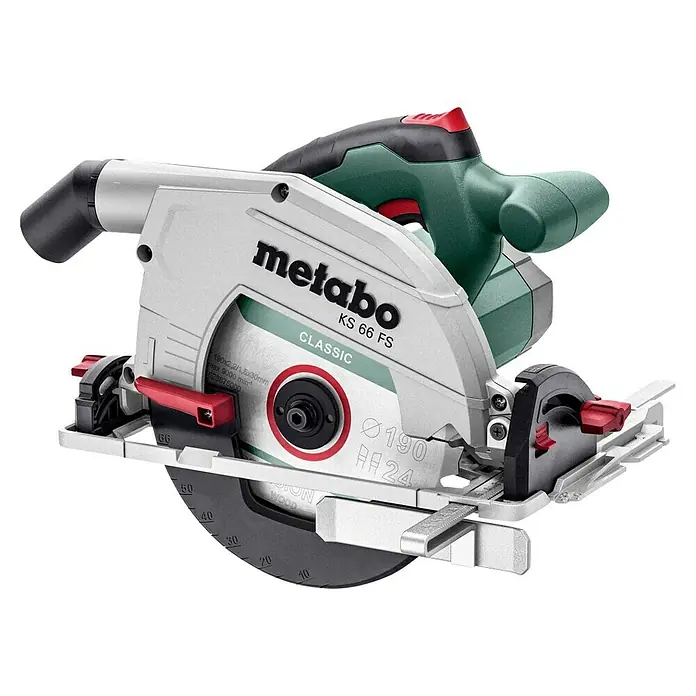 Metabo Handkreissäge KS 66FS1.500 W, Durchmesser Sägeblatt: 190 mm, Schnitttiefe bei 90 °: 66 mm - Die Metabo KS 66 FS Handkreissäge ist ideal für präzise Schnitte. Leistungsstark und zuverlässig für professionelle Anwender.