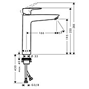 Hansgrohe MySport Grifo de lavabo XL (Negro, Mate) | BAUHAUS