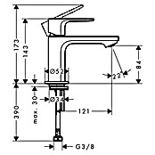 Hansgrohe Rebris S Grifo con temporizador (Cromo, Brillante, Profundidad del grifo: 14,7 cm) | BAUHAUS