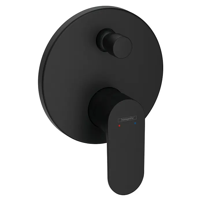 Hansgrohe Rebris S UP-Badewannenarmatur - Schwarz, Durchflussmenge: 25,6 l/min - Schwarze Hansgrohe Armatur mit Hebel und rundem Design, ideal für moderne Badezimmer. Elegante Optik, präzise Steuerung.