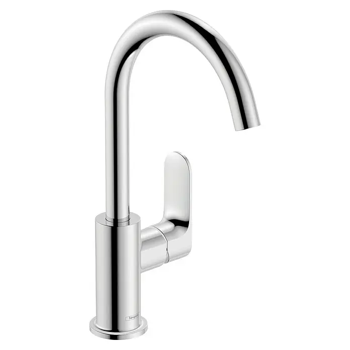 Hansgrohe Rebris S Waschtischarmatur 210 - Chrom, Glänzend - Elegante Chromarmatur mit geschwungenem Auslauf und modernem Hebeldesign, ideal für stilvolle Badezimmer und Küchen.