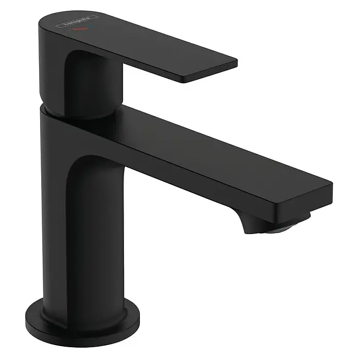 Hansgrohe Rebris E Waschtischarmatur 80 CoolStart - Schwarz, Durchflussmenge: 5 l/min, Ausladung Armatur: 14,7 cm - Elegante, mattschwarze Armatur von Hansgrohe mit minimalistischem Design für ein modernes Badezimmer. Hochwertige Verarbeitung und stilvolles Erscheinungsbild.