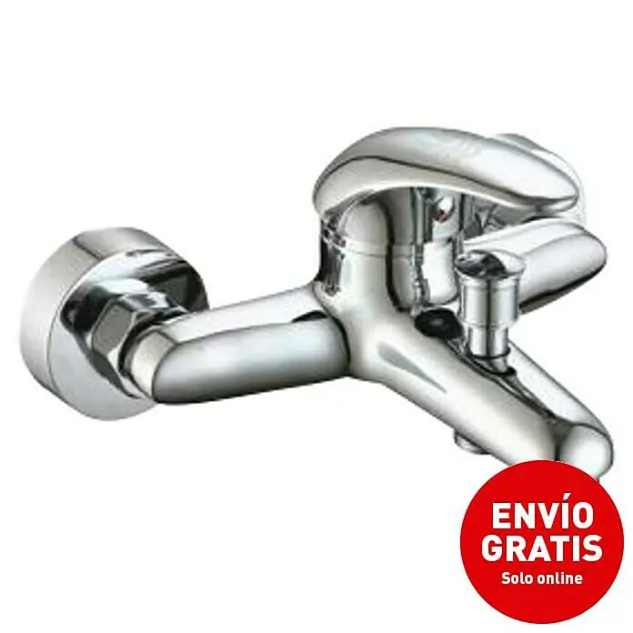 Universal de Grifería Rin Grifo monomando de bañera - Cromo, Brillante - Imagen de un grifo de bañera cromado brillante, que ofrece un diseño moderno y funcionalidad para cualquier baño.