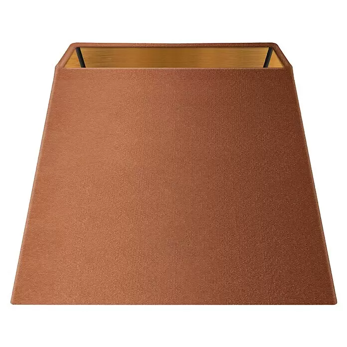Home Sweet Home Lampenschirm Velvet - Braun-Gold, E27, 20 x 14 x 14 cm - Brauner konischer Lampenschirm aus strukturiertem Stoff mit goldener Innenseite.