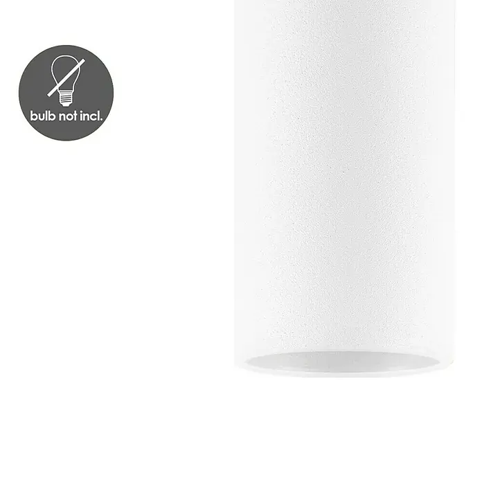 Home Sweet Home Pendelleuchte Saga - Weiß, 120 cm, 10 W, E27 - Nahaufnahme einer weißen Deckenleuchte mit rundem Design. Das Leuchtmittel ist nicht im Lieferumfang enthalten.