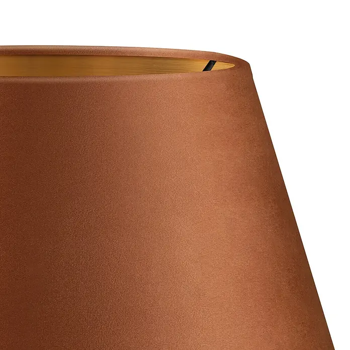 Home Sweet Home Lampenschirm Velvet - Braun-Gold, E27, 30 x 20 x 17 cm - Detailaufnahme eines braunen Lampenschirms mit goldener Innenseite, der eine warme und einladende Atmosphäre verspricht.