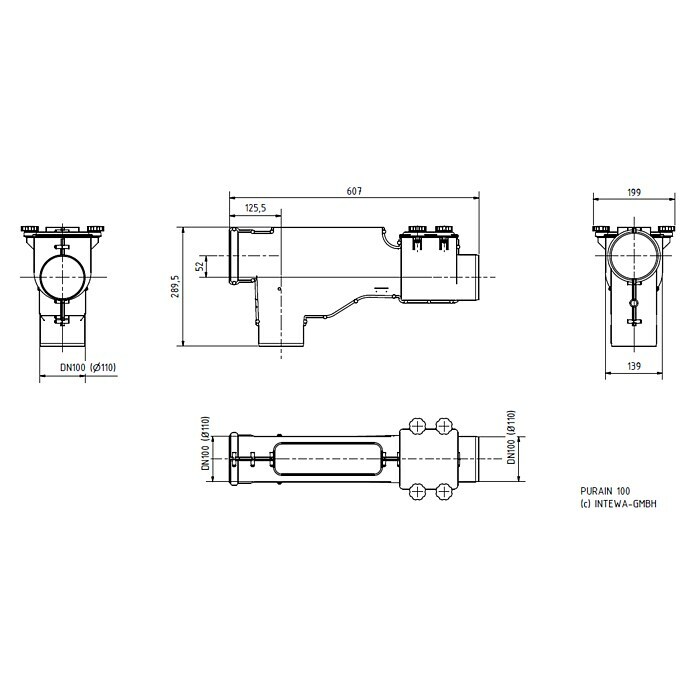 Intewa Regenwasserfilter Purain (Anschlüsse: DN 100) | BAUHAUS