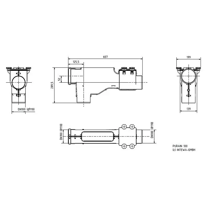 Intewa Regenwasserfilter PurainAnschlüsse: DN 100