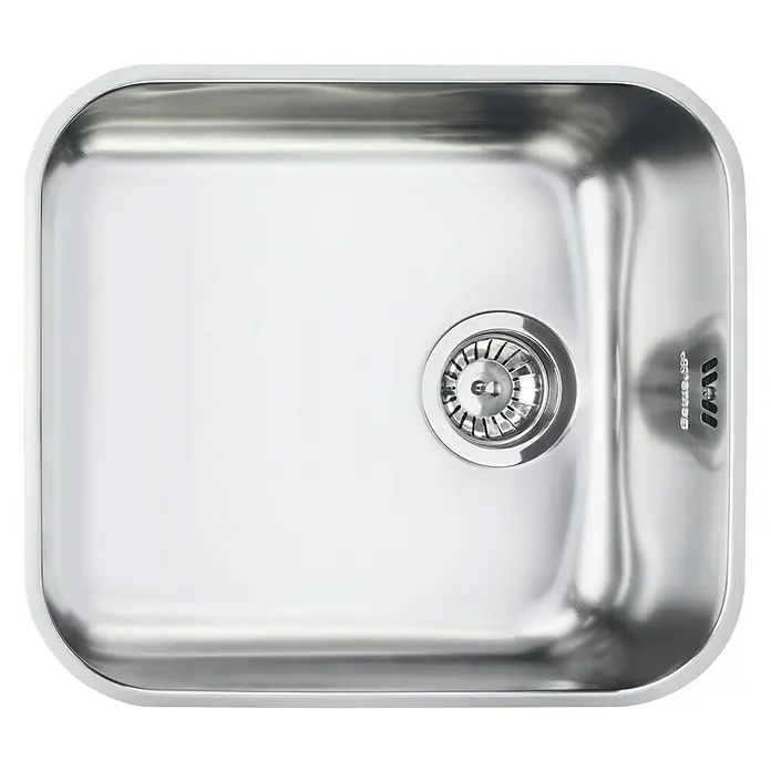 Smeg Fregadero encastrable UM45 - 42,7 x 47,8 cm, Acero inoxidable - Fregadero de acero inoxidable con desagüe redondo y diseño elegante. Ideal para lavar platos y preparar alimentos en cocinas modernas.