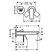 Hansgrohe Rebris E Grifo de lavabo (Negro, Profundidad del grifo: 21,4 cm) | BAUHAUS