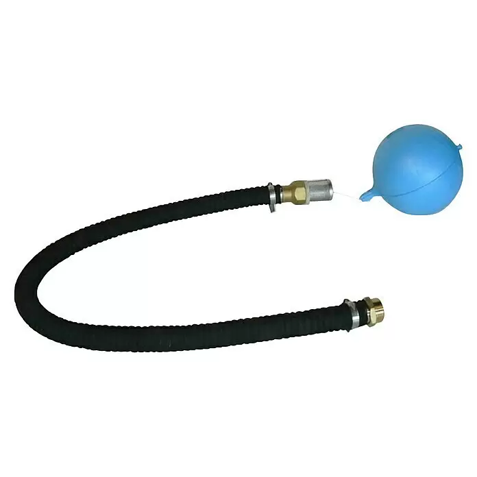 Intewa Pumpen-Set Multi05-IS - 420 W - Schwarzer Wellschlauch mit Metallanschlüssen und hellblauer Quetschbirne zum Pumpen oder Absaugen.