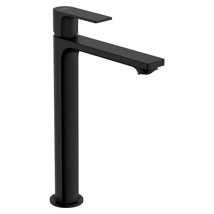 Hansgrohe Rebris E Waschtischarmatur 240 CoolStart - Schwarz, Durchflussmenge: 5 l/min, Ausstattung Armatur: Zugstange - Stilvolle, mattschwarze Armatur mit hohem Auslauf, die durch ihr modernes Design und ihre klaren Linien besticht. Elegantes Detail für jedes Badezimmer.