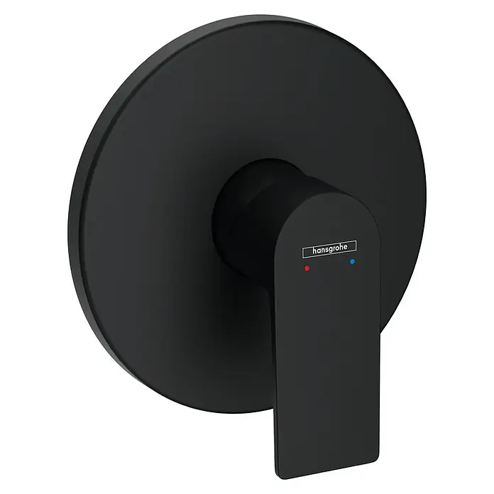 Hansgrohe Rebris E UP-Brausearmatur - Schwarz, Matt - Schwarze Hansgrohe Armatur mit Hebel und runder Rosette. Elegantes Design für Bad und Dusche.