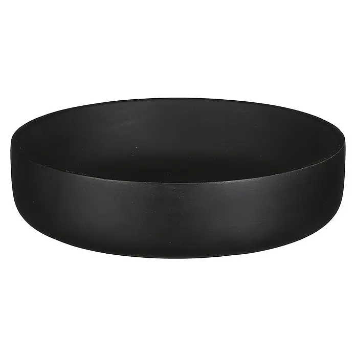 Holzschale Tomar - Ø x H: 20 x 4,5 cm, Schwarz, Holz - Nahaufnahme einer schwarzen Schale.