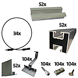 Absaar Befestigungs-Set (606 -tlg., Passend für: 26 Solarmodule)