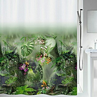 Spirella Cortina de baño textil Jungle (An x Al: 180 x 200 cm, Verde)
