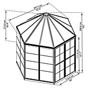 Palram Invernadero (2,47 x 2,13 x 2,66 m, Espesor de vidrio: 6 mm, Policarbonato)