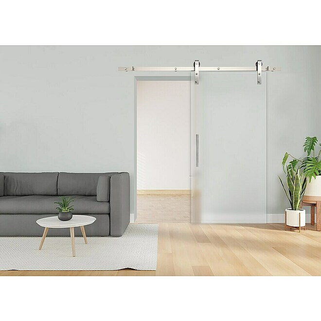 Puerta corredera de vidrio Hiro (85 x 210 cm, Herraje visto plano)