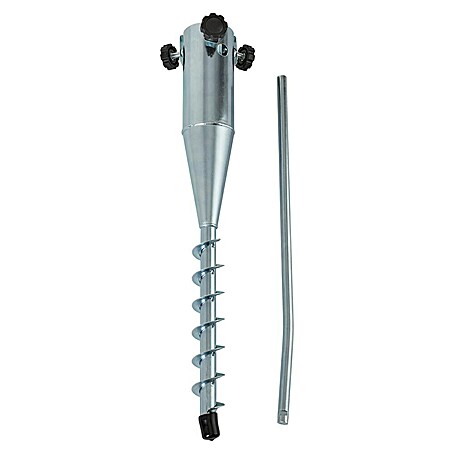Sunfun Einschraub-Bodendübel (Ø x L: 6,5 x 51 cm, Stahl, Für Rohrdurchmesser: 38 mm - 58 mm)