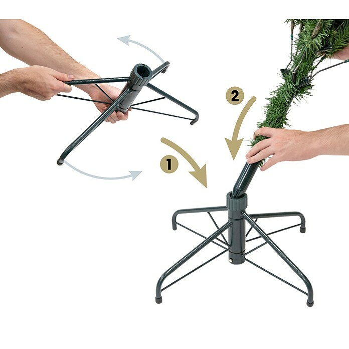 Künstlicher Weihnachtsbaum Roswell (Höhe: 210 cm, Grün, Standfuß) | BAUHAUS