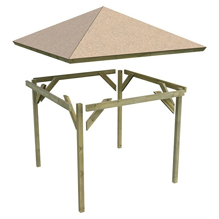 Karibu Pavillon Holm 1 (431 x 431 cm, Schiefergrau, Natur)