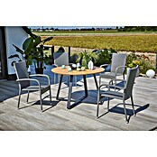 Sunfun Gartenmöbel-Set Carina/Neila (5 -tlg., Akazie/Aluminium/Stahl/Polyrattan, Teak/Grau) | BAUHAUS