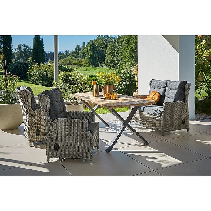 Sunfun Pauline Geflechtsofa (B x T x H: 114 x 81 x 101 cm, Polyrattan, Bambusgrau) | BAUHAUS