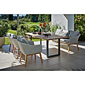 Sunfun Gartenmöbel-Set Paula XL (8 -tlg., Teak/Edelstahl/Polyrattan/Aluminium, Teak/Grau/Naturbraun) | BAUHAUS