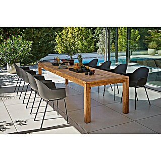 Sunfun Gartenmöbel-Set Laura/My (9 -tlg., Akazie/Metall/Kunststoff, Braun/Schwarz)