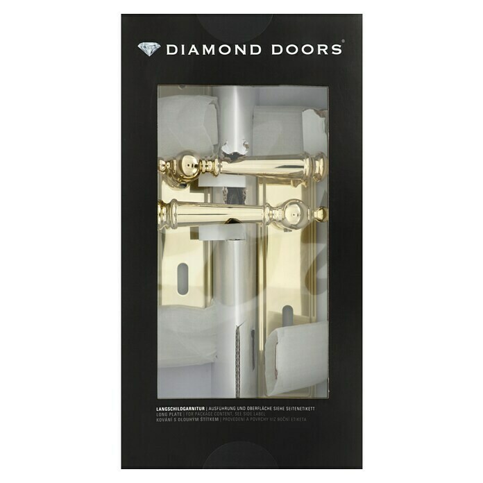 Diamond Doors Zimmertürgarnitur Classic Indiana (Buntbart BB, Messing, Poliert)