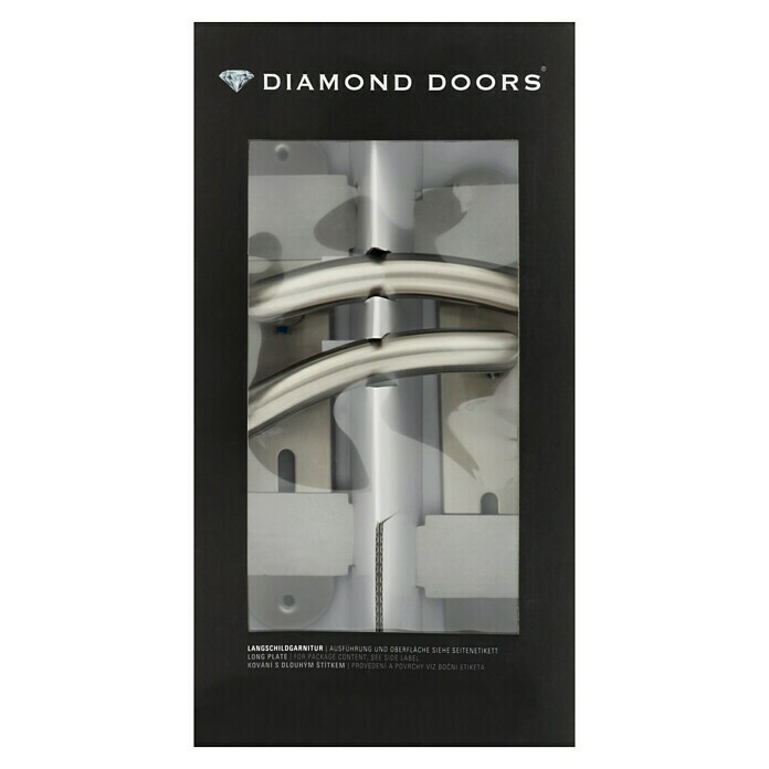 Diamond Doors Modern Zimmertürgarnitur Virginia (Edelstahl, Matt, Türstärke: 40 - 45 mm, Langschild)